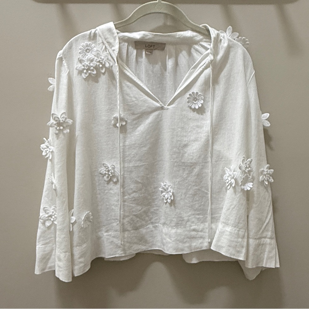 LOFT Floral Embellished Blouse